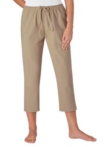 Schlupfhose WITT "Hose wadenlang Schlupfhose aus b&uuml;gelarmer Strukturware", Damen, Gr. 46, N-Gr, beige, Basic, weit, Hosen Schlupfhose