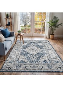 Teppich LIVABLISS "VIENNA", blau, B:200cm H:9,9mm L:275cm, Polypropylen, Teppiche, Teppich
