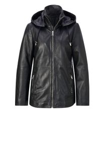 Lederjacke Mainpol "Lammnappa-Lederjacke Lederjacke mit hochwertigem Viskose-Futter", Damen, Gr. 40, schwarz, Modisch, Jacken Lederjacke