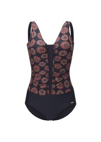 Badeanzug WITT "Badeanzug Badeanzug mit Raffung im Vorderteil", Damen, Gr. 46, Cup B, bunt (schwarz, rot, bedruckt), Modisch, Badeanz&uuml;ge Badeanzug