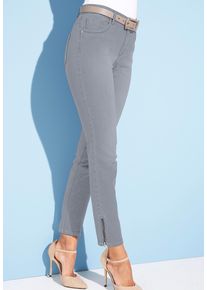 Bequeme Jeans Ascari "Jeans Stretch-Jeans mit Bauch-weg-Effekt", Damen, Gr. 265, K-Gr, grau, Denim/Jeans, , Elegant, schmal, Jeans Bequeme Jeans
