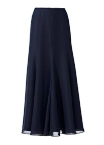 Jerseyrock Heine "Godetrock Godetrock aus transparentem Chiffon", Damen, Gr. 48, blau (nachtblau), Elegant, R&ouml;cke Jerseyrock