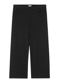 Sweathose sheego "Hose Schlupfhose mit weitem Bein, aus Interlock", Damen, Gr. 44, Normalgr&ouml;&szlig;en, schwarz, Elegant, weit, Hosen Sweathose