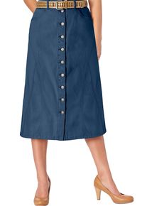 Jeansrock WITT "Rock Sommerrock in langer, ausgestellter Form", Damen, Gr. 50, blau (blau, stone, washed), Denim/Jeans, , Modisch, R&ouml;cke Jeansrock