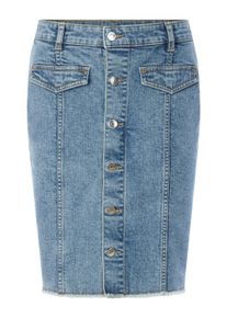 Jeansrock Heine "Jeans-Rock Jeansrock durchgekn&ouml;pft", Damen, Gr. 34, blau (blau, bleached), Denim/Jeans, , Casual, R&ouml;cke Jeansrock