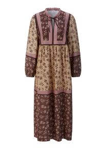 Jerseykleid WITT "Druck-Kleid Druckkleid in floralem Muster", Damen, Gr. 48, N-Gr, braun (camel, schoko, bedruckt), Modisch, Rundhals, Kleider Jerseykleid