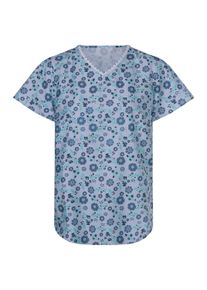 Schlupfbluse SIEH AN "Schlupfbluse Schlupfbluse mit Fl&uuml;gl-&Auml;rmeln", Damen, Gr. 46, blau (eisblau, marine, bedruckt), Web, Stoff, , Modisch, V-Ausschnitt, Blusen Schlupfbluse