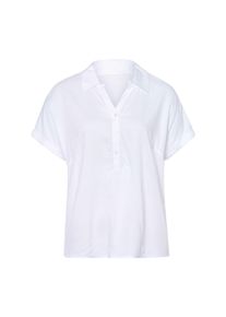 Klassische Bluse SIEH AN "Kurzarmbluse Kurzarmbluse aus reiner Viskose", Damen, Gr. 50, wei&szlig; (ecru), Web, Stoff, , Sportlich, V-Ausschnitt, Blusen Klassische Bluse