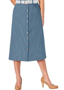 Jeansrock WITT "Rock Sommerrock in langer, ausgestellter Form", Damen, Gr. 52, blau (blau, bleached), Denim/Jeans, , Modisch, R&ouml;cke Jeansrock