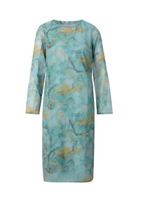 Etuikleid SIEH AN "Kleid Etuikleid in Crinkle-Optik", Damen, Gr. 52, Normalgr&ouml;&szlig;en, gr&uuml;n (kalkmint, salbei, bedruckt), Elegant, Rundhals, Kleider Etuikleid