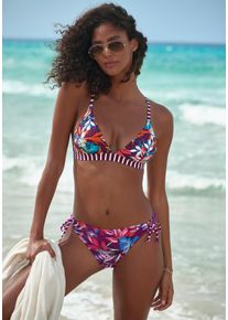 Triangel-Bikini-Top Venice Beach "Cadu", Damen, Gr. 42, Cup C/D, bunt (bordeaux bedruckt), Obermaterial: 84% Polyamid, 16% Elasthan. Futter: 92% Polyester, 8% Elasthan, Bikini-Oberteile Triangel-Bikini-Top, im floralen Design
