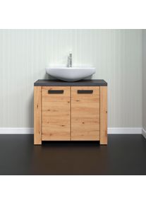 Waschbeckenunterschrank Welltime "Ambres", braun (artisan eiche melamin), B:79cm H:67cm T:35cm, Schr&auml;nke, Waschbeckenunterschrank, Waschbeckenunterschrank mit 2 T&uuml;ren - (B/T/H) 79/35/67 cm