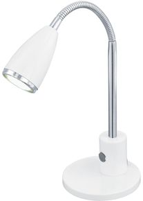 Eglo Tischleuchte "FOX Tischlampe, inkl. Leuchtmittel, LED, Leselampe", wei&szlig; (wei&szlig;, chromfarben), 1, &Oslash; 12,5cm H: 32cm, Leuchten, Schreibtischlampe, modern, klassisch, flexibler Arm, 32x12,5cm, Tischleuchte