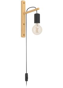 Eglo Wandleuchte "Pockley Wandlampe, Vintage Wohnzimmerlampe E27, Lampe h&ouml;henverstellbar", braun, 1, H: 29,5cm, 1 Stk., Leuchten, Wand-/Deckenleuchte - L4,5 x H29,5 x AL16 cm - braun, schwarz, Wandleuchte