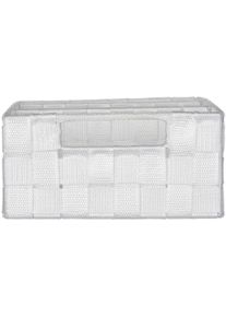 Organizer Wenko "Adria", wei&szlig;, B:32cm H:10cm T:21cm, Polypropylen, Aufbewahrungsboxen, Organizer, mit Griff, 3 F&auml;cher