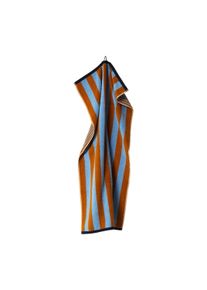 Handtuch Set HERZBACH HOME "Good Vibes" Gr. 50, braun (braun, blau), 3, Jersey, Jersey, Obermaterial: 100% Baumwolle CO., Handtuch-Sets, Handtuch Set, 550g/m&sup2;, Premium-Qualit&auml;t, 100% Baumwolle