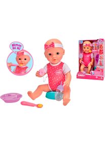 Babypuppe Simba "New Born Baby Hungry", pink, Puppen, Baby, Vinyl, Babypuppe, mit Funktionen, inklusive 5-tlg. Zubeh&ouml;r