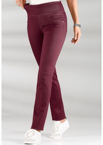 Schlupfhose WITT "Hose Schlupfhose mit hohem Dehnbund", Damen, Gr. 36, N-Gr, rot (bordeaux), Sportlich, schmal, Hosen Schlupfhose