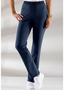 Bequeme Jeans SIEH AN "Jeans Stretch-Jeans mit Rundum-Dehnbund", Damen, Gr. 24, Kurzgr&ouml;&szlig;en, blau (dunkelblau), Basic, Jeans Bequeme Jeans