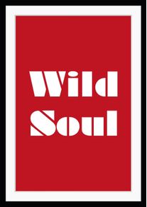 Bild queence "Wild Soul", bunt (farbe rahmen: schwarz, farbe bild(er): gelb, flieder), B:30cm H:40cm, Acrylglas, Holz, Papier, Bilder, Bild, HD Premium Poster-Druck inkl. Holzrahmen