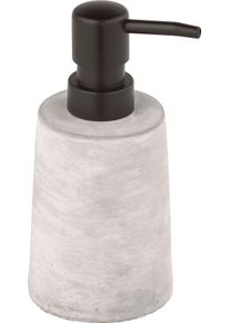 Seifenspender Wenko "Villena", grau (grau, schwarz), B:8,2cm H:15,9cm L:7,2cm, Kunststoff, Zement, Dosierspender, Seifenspender, Beton, 150 ml