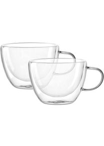 Gl&auml;ser-Set Leonardo "DUO", transparent (klar), H:10cm &Oslash;:11cm, Borosilikatglas, Trinkgef&auml;&szlig;e, Gl&auml;ser-Set, 360 ml, 2-teilig