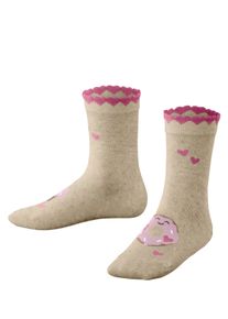 Socken Falke "Cute Pastries", M&auml;dchen, Gr. 27-30, Sockengr&ouml;&szlig;e, beige (sand meliert (4650)), Obermaterial: 84% Baumwolle CO. 15% Polyamid PA. 1% Elasthan EL., glatt, Socken Socken