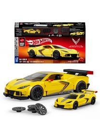 Modellbausatz Mattel "Mattel Brick Shop Hot Wheels Speed Corvette", gelb, Modellbaus&auml;tze, KinderB:7cm H:4cm L:16cm, Kunststoff, Metall, Modellbausatz, B:7cm H:4cm L:16cm