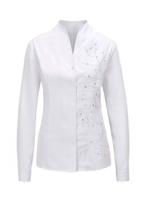 CR&Eacute;ATION L Klassische Bluse CREATION L "Modal-Bluse Langarm-Bluse", Damen, Gr. 42, wei&szlig; (ecru), Web, Stoff, , Elegant, V-Ausschnitt, Blusen Klassische Bluse