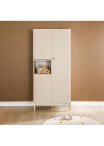 Kleiderschrank Paidi "MILA & BEN Steiff by Paidi in Beige, 3 T&uuml;ren mit Push-to-open", beige (cashmere, beige, scandinavian, wood), B:94,8cm H:205,8cm T:58,2cm, Holzwerkstoff, Schr&auml;nke, Kleiderschrank, inkl. Kleiderstangen und Einlegeb&ouml;den, Massivholz-F&uuml;&szlig;e, Soft-Close, Topseller