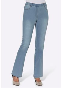 Bootcut-Jeans SIEH AN "Jeans Bootcut-Jeans in Schlupfform", Damen, Gr. 23, Kurzgr&ouml;&szlig;en, blau (blau, bleached), Denim/Jeans, , Modisch, weit, Jeans Bootcut-Jeans