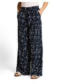 Webhose Tom Tailor, Damen, Gr. 42, L&auml;nge 30, schwarz-wei&szlig; (navy dot), Web, Obermaterial: 70% Viskose, 30% Lyocell. Futter: 100% Viskose, gemustert, weit lang, Hosen Webhose, mit Allover-Muster/weites Bein