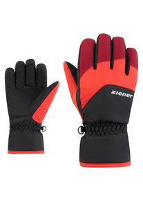 Skihandschuhe Ziener "LANDO-Z JUNIOR", Damen, Gr. 7, rot, Kunstfaser, Handschuhe Skihandschuhe, warm, wasserabweisend, windabweisend