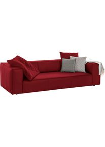 Sofakissen W.Schillig "around-the-block", rot (ruby rot z59), B:60cm H:60cm, Longlife Xtra-Leder Z59: Glattleder mit modischer Pr&auml;gung. Hautst&auml;rke 0, 9 - 1, 1 mm, Polsterauflagen, Sofakissen, Dekokissen mit Steppung