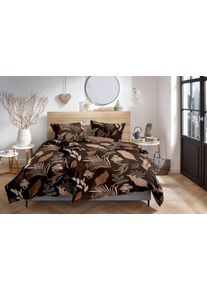 Bettw&auml;sche Primera "Martina", braun (braun, beige), B/L: 135cm x 200cm, 1 Stk., 1 Stk., Edel-K&ouml;per-Flanell, B/L: 80cm x 80cm, 2, Edel-K&ouml;per-Flanell, Obermaterial: 100% Baumwolle, Bettw&auml;sche, Bettw&auml;sche, 100 % Baumwolle Standard 100 nach &Ouml;ko-Tex