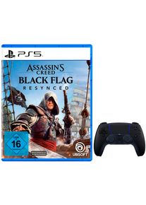 Playstation 5 Wireless-Controller "PS5 Controller + PS5 Assassin&rsquo;s Creed Black Flag Resynced", schwarz (midnight schwarz), B:16cm H:6,6cm T:10,6cm, Spielecontroller, Wireless-Controller