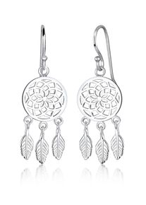 Paar Ohrh&auml;nger Elli "Ohrringe Traumf&auml;nger Federn Boho Festival 925 Silber" Gr. 33, silber, Ohrringe, Damen, 33, ohne Stein, Silber 925 (Sterlingsilber), Paar Ohrh&auml;nger