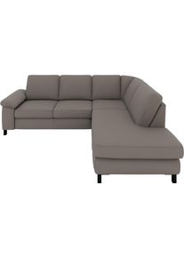 Ecksofa Musterring "MR365", beige (grau), B:240cm H:84cm T:219cm, 95% Polyester, 5% Nylon, Sofas, Ecksofa, Mit aufliegender 28 cm Armlehne,wahlweise in 3 Materialien,240 x 219cm