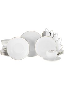 Kombiservice Creatable "Valencia Gold, Kombi-Service 30-tlg", wei&szlig;, 30 Stk., Porzellan, Geschirr-Sets, Kombiservice, Elegant, Goldrand