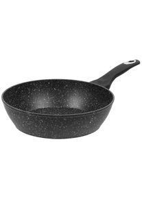 Bratpfanne RESTO KITCHENWARE "Antlia, tiefe Pfanne mit ergonomischem Soft-Touch-Griff", schwarz, H:7,1cm L:46,3cm &Oslash;:26cm, Pfannen, Bratpfanne, Marmor-Antihaftbeschichtung, 4-lagig, f&uuml;r alle Herdarten geeignet