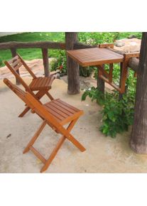Balkonh&auml;ngetisch Garden Pleasure "BERKELEY", braun (eucalyptus, braun), B:49cm H:0,2cm T:40cm, Tische, Balkonh&auml;ngetisch, Eukalyptus, klappbar, 60x40cm, 2 St&uuml;hle, braun