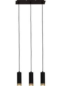 N&auml;ve N&Auml;VE Pendelleuchte "Fridu", schwarz, 3, H: 150cm, 1 Stk., Leuchten, aus mattschwarzem Eisen mit goldenen R&auml;ndern, L&auml;nge 48 cm, f&uuml;r 3x GU10, Pendelleuchte