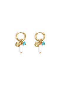 Adelia&acute;s Paar Ohrh&auml;nger ADELIA&acute;S "Ohrringe Ohrh&auml;nger mit M&uuml;nzanh&auml;nger aus Edelstahl und Stein", gold (blau), Ohrringe, Damen, Einheitsgr&ouml;&szlig;e, Edelstahl, Paar Ohrh&auml;nger, Creolen mit M&uuml;nzanh&auml;nger und weiteren Anh&auml;ngern als modischer Modeschmuck