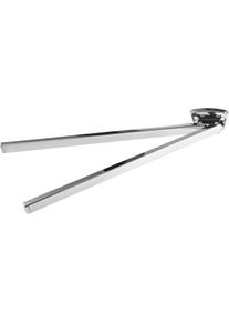 Handtuchhalter CORNAT "doppelt, 420 mm, eckig, Edelstahl, verchromt", silber (chrom), Edelstahl, Handtuchhalter, Handtuchhalter, zwei schwenkbare Arme