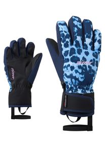 Skihandschuhe Ziener "LAXI-Z AQUASHIELD PrimaLoft M&Auml;DCHEN", Damen, Gr. 5,5, schwarz navy, Materialmix, Handschuhe Skihandschuhe, wasserdicht, winddicht, atmungsaktiv, extra warm durch PrimaLoft