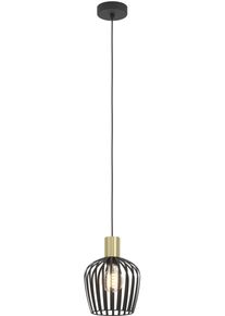 Eglo H&auml;ngeleuchte "EMPOLI Pendellampe - Stahl - E27 - 1X40W - IP20", schwarz (schwarz, messing, geb&uuml;rstet), 1, &Oslash; 20cm H: 110cm, 1 Stk., Leuchten, H&auml;ngelampe, Deckenlampe, Wohnzimmer, Esszimmer, H110 x &Oslash;20 cm, H&auml;ngeleuchte