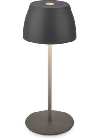 B.K.LICHT Au&szlig;en-Tischleuchte "BK_TL1606 Mini Akku LED Tischlampe, Touchdimmer, mit USB-C", grau (anthrazit), 1, &Oslash; 8cm H: 20cm, 1 Stk., Leuchten, 2.700 K, 150Lm, 2,5W, Akku wechselbar, max. 24h Leuchtdauer, Anthrazit, Au&szlig;en-Tischleuchte