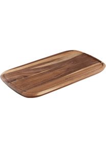 Schneidebrett Tefal "Jamie Oliver", braun (holzfarben), B:28cm H:2,5cm L:49cm, Massivholz, Schneidebretter, Schneidebrett, praktische Saftrille, zum Schneiden und Servieren