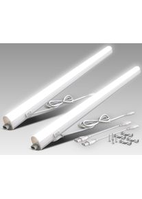 B.K.LICHT Unterschrankleuchte "BK_UL1513 2er Set LED Unterbauleuchte, je 87,3cm, 15W, 1500lm, 4.000K", wei&szlig;, 2, H: 3cm, 2 Stk., Leuchten, Lichtleiste mit neutralwei&szlig;en Licht, erweiterbar durch Stecksystem, Unterschrankleuchte