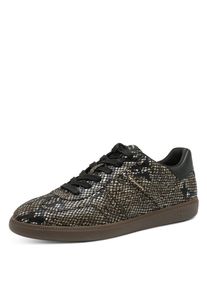 Sneaker Tamaris, Damen, Gr. 40, Textil, braun (schwarz snake), Lederimitat, Textil, Reptilienpr&auml;gung, Schuhe Sneaker, Freizeitschuh, Halbschuh, Schn&uuml;rschuh mit gepolstertem Schaftrand